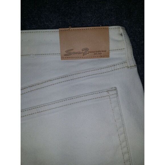 Seven7 Jeans Slim Straight Jeans Women Sz 12 White Denim Everyday Boho - Picture 9 of 9